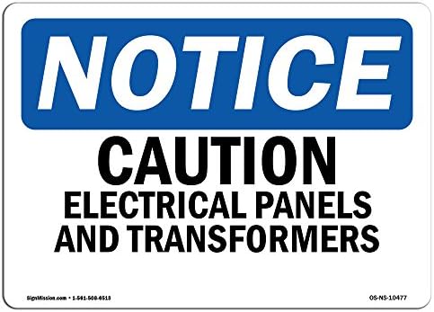 סימן הודעה על OSHA - זהירות לוחות חשמליים ושנאים | סימן אלומיניום | הגן על העסק, אתר העבודה שלך, מחסן